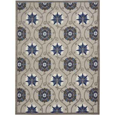Homeroots 8 x 11 ft. Gray & Blue Indoor & Outdoor Area Rug 384985